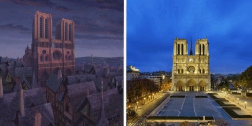The Cathedral in The Hunchback of Notre Dame, inspired by Notre Dame Cathedral in Paris. 